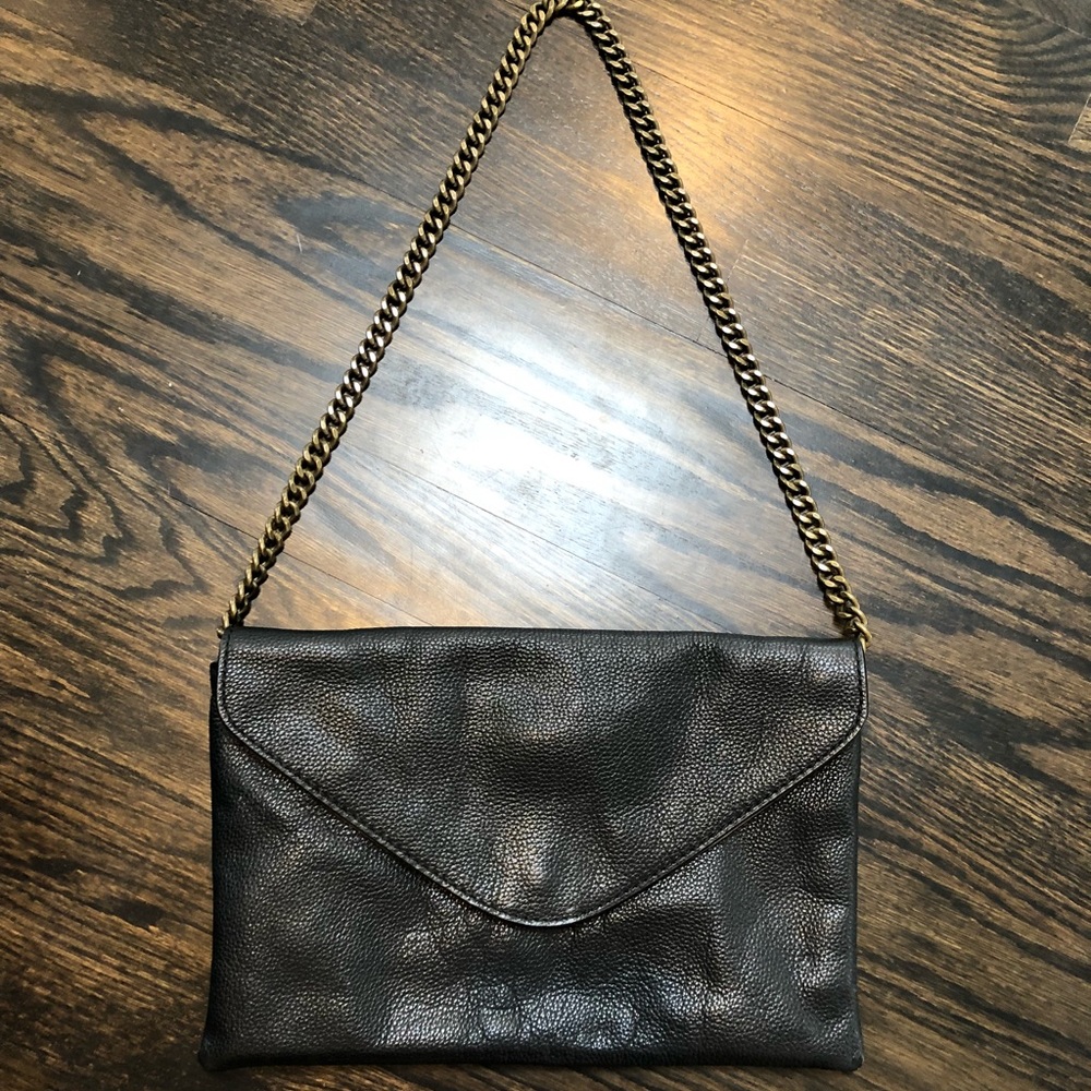 JCREW Leather Clutch with Shoulder Strap